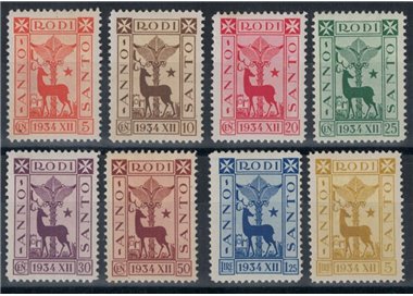 AEGEAN 1935 Holy Year 8v MNH** ©