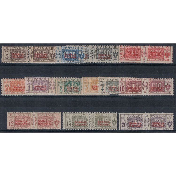 ITALIAN SOMALIA 1926-31 Postal parcels overprinted in red 3rd type 13v MNH**