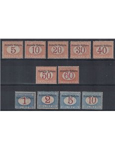 ITALIAN SOMALIA 1909 Postage Due 11v MNH**