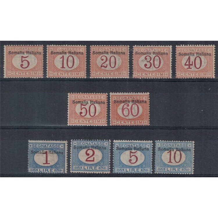 ITALIAN SOMALIA 1909 Postage Due 11v MNH**