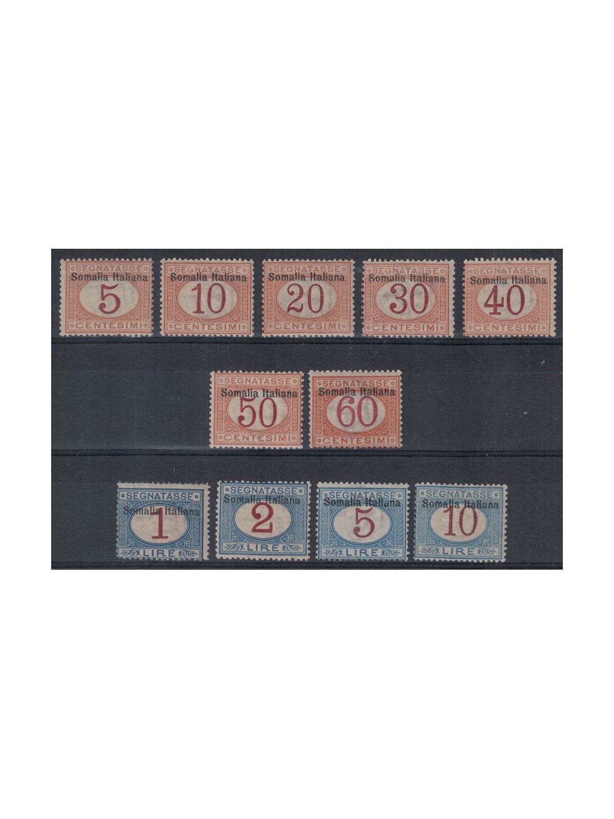 ITALIAN SOMALIA 1909 Postage Due 11v MNH**