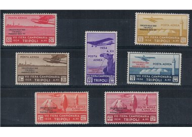 TRIPOLITANIA 1934 Circuito delle oasi (posta aerea) 7v MNH** ©