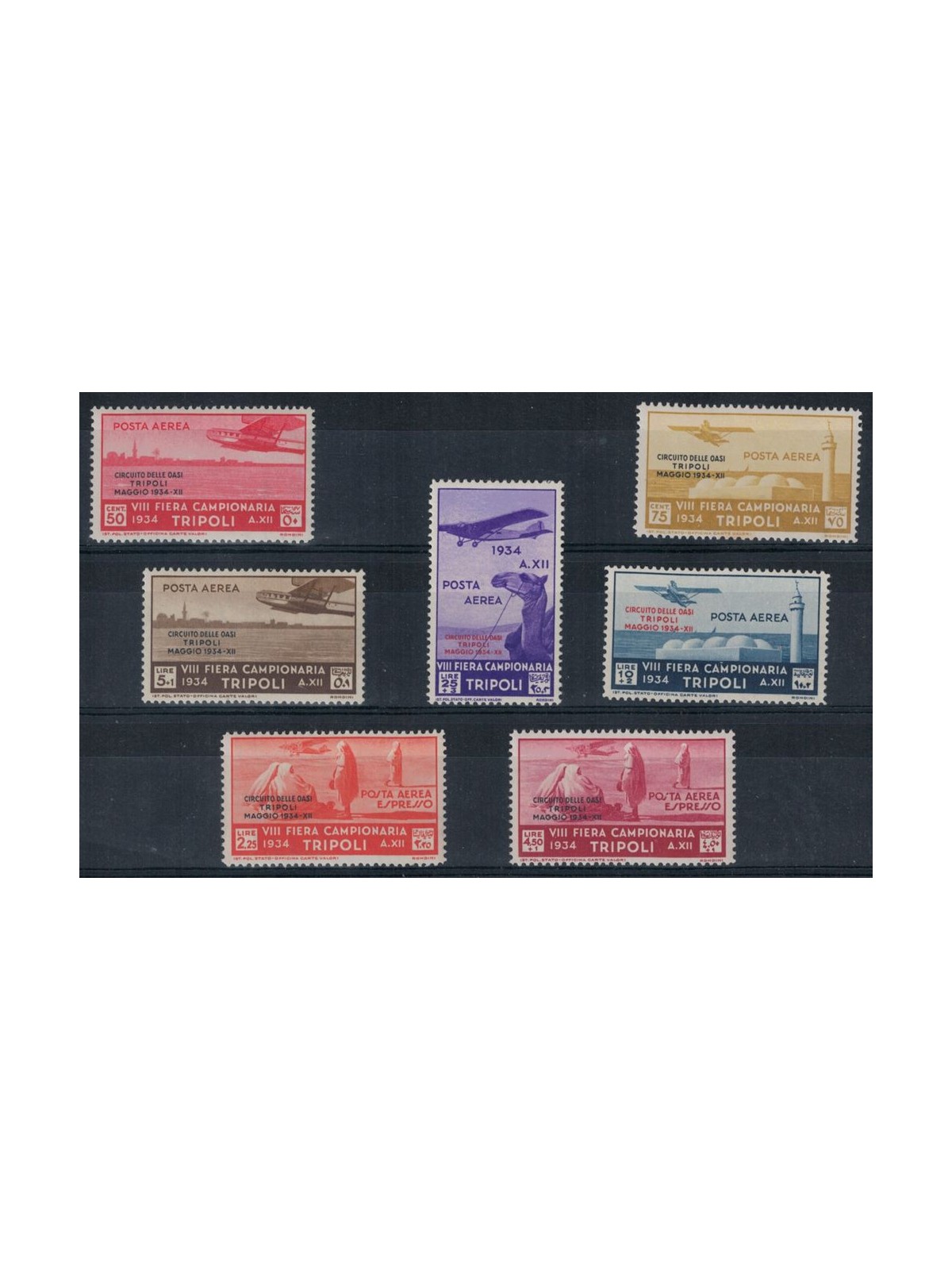 TRIPOLITANIA 1934 Oasis circuit (airmail) 7v MNH** ©