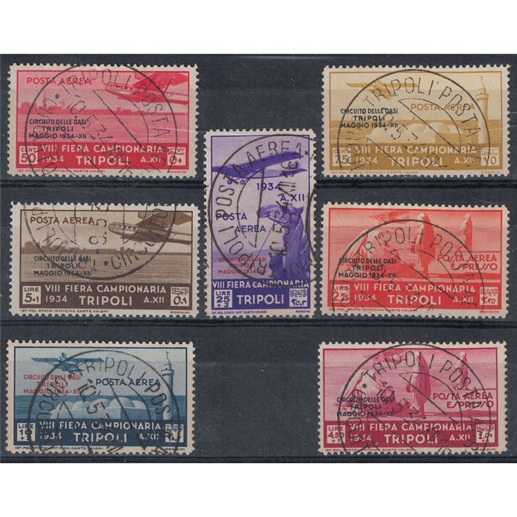 TRIPOLITANIA 1934 Oasis Circuit (airmail) 7v us ©
