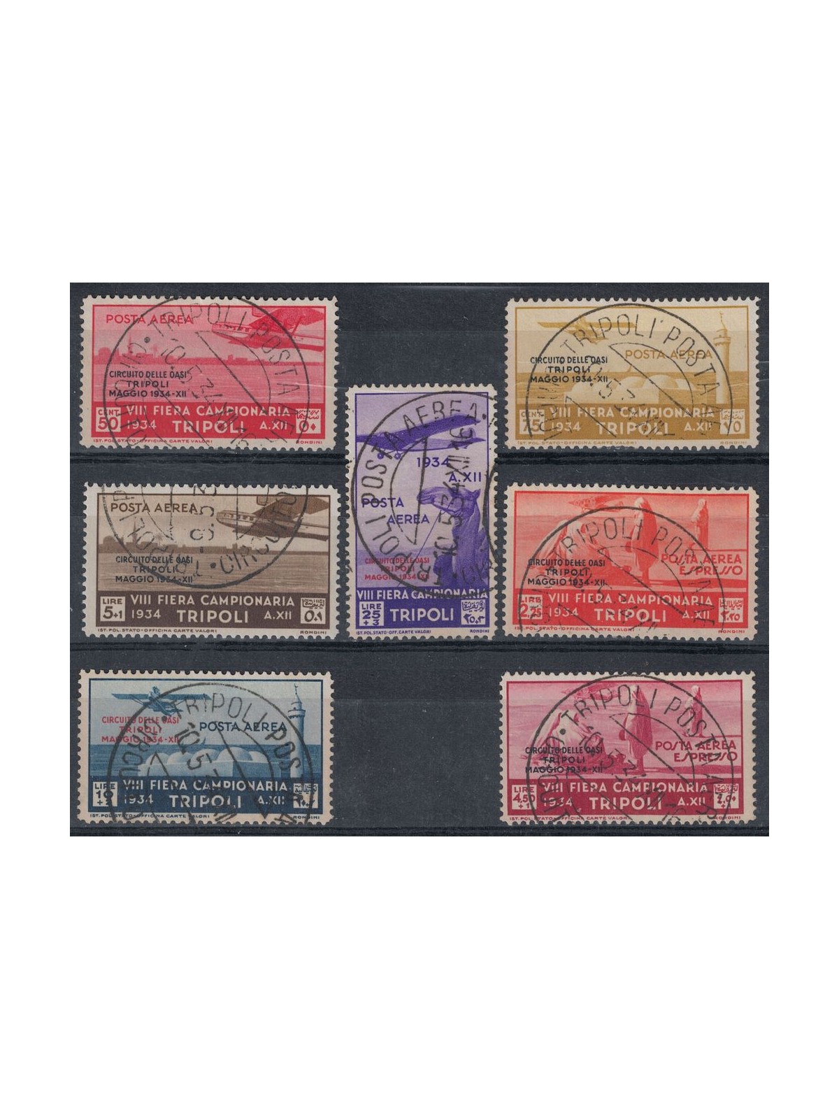 TRIPOLITANIA 1934 Oasis Circuit (airmail) 7v us ©