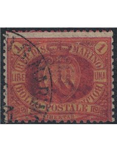 SAN MARINO 1892-94 1£ red on yellow us ©