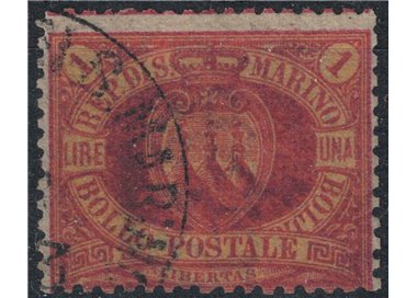 SAN MARINO 1892-94 1£ red on yellow us ©