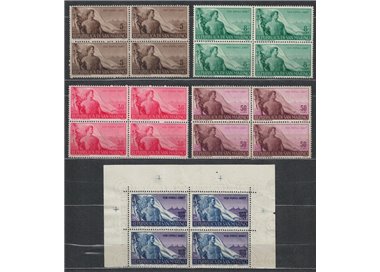 SAN MARINO 1948 Work in block of four 5v MNH**
