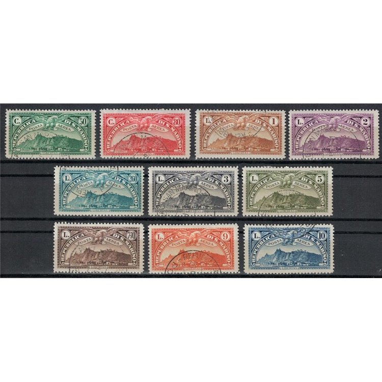 SAN MARINO 1931 Vedute (posta aerea) 10v us ©