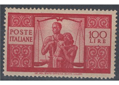 ITALY 1945-46 £100 Democratic MNH** ©