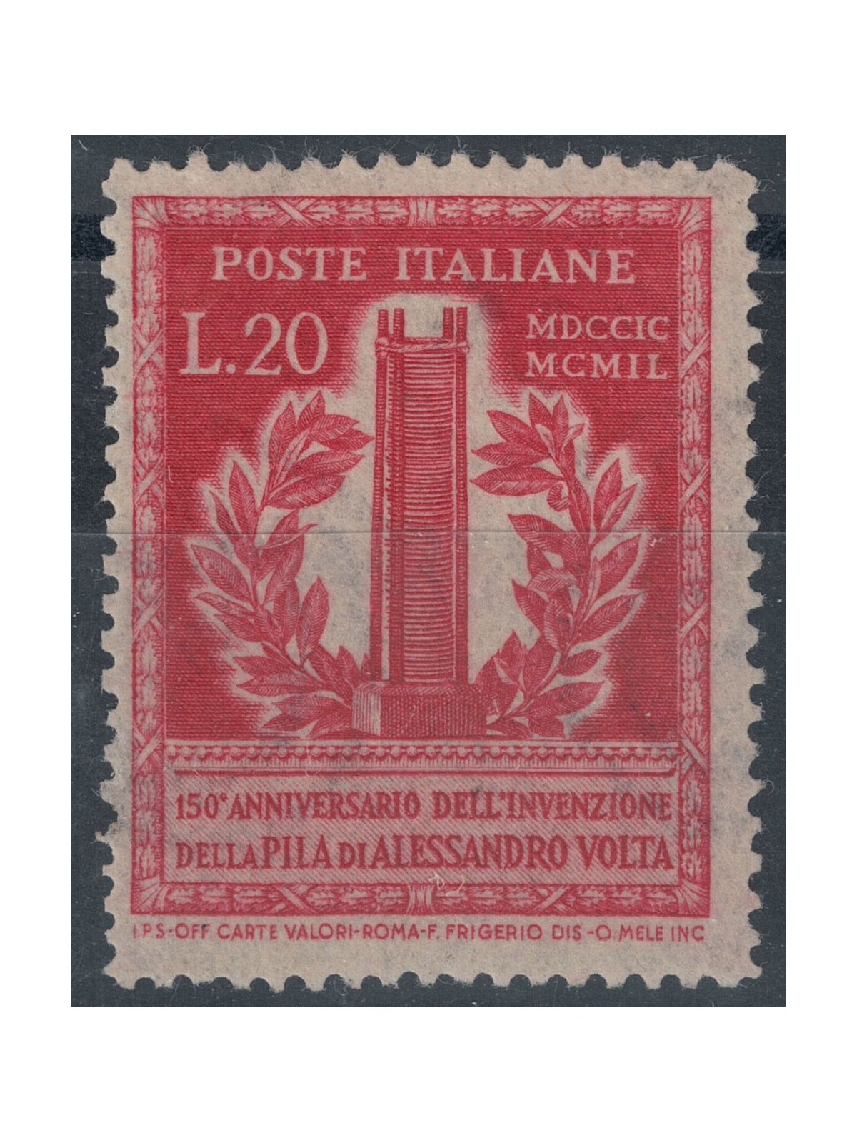 ITALY 1949 Variety £20 Perforated 14½ x 14½ MNH** ©