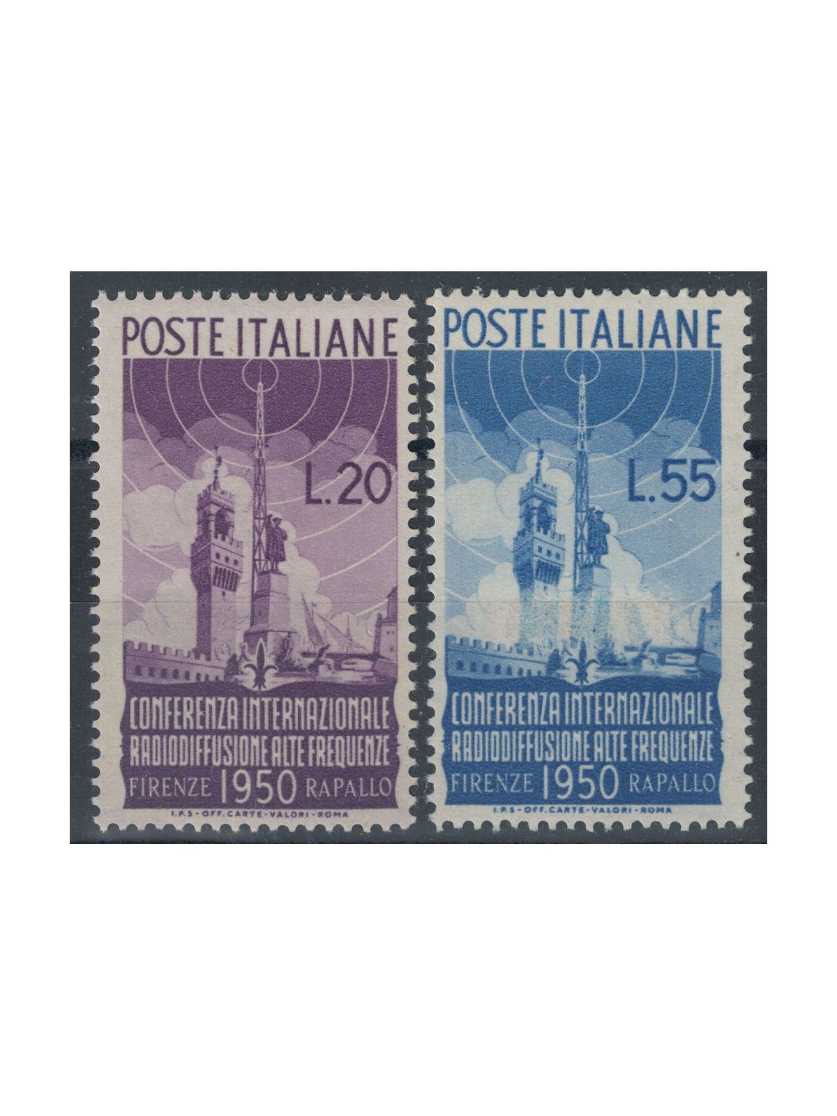 ITALY 1950 Radio Broadcasting 2v MNH** ©