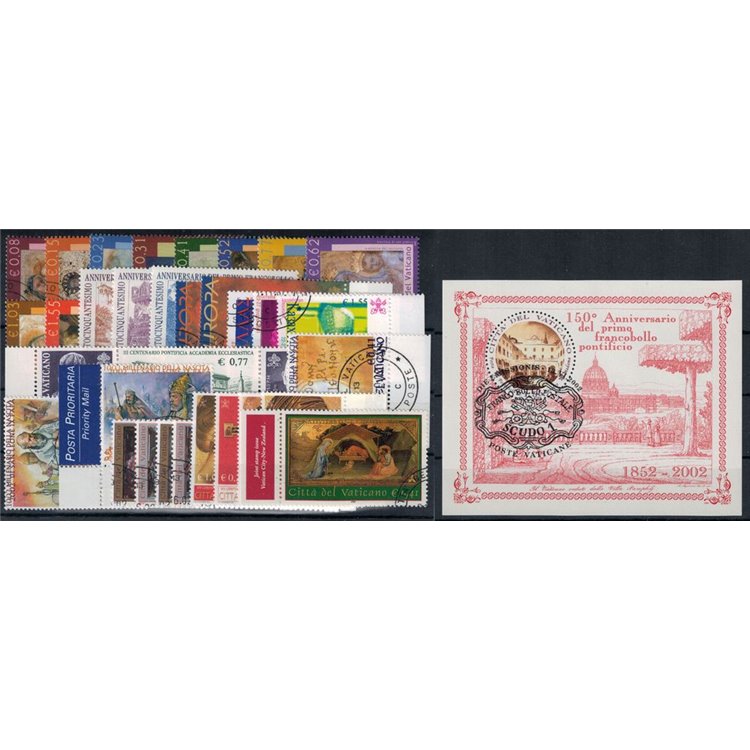 VATICAN 2002 Complete Year 33v + 1 s/s us