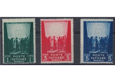 VATICAN 1945 Pro prisoners, 3rd issue 3v MNH**