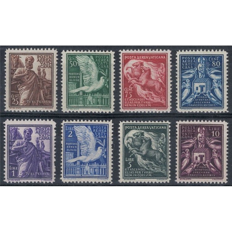 VATICANO 1938 Soggetti vari (posta aerea) 8v MH*