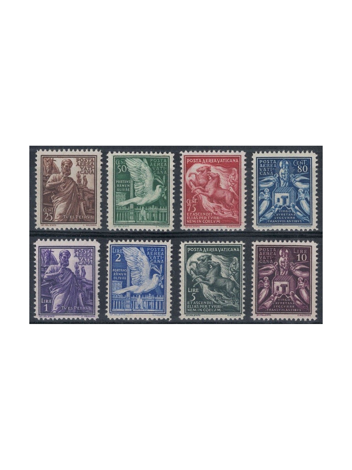 VATICANO 1938 Soggetti vari (posta aerea) 8v MH*