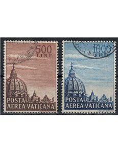 VATICAN 1953 Dome of St. Peter (airmail) 2v us