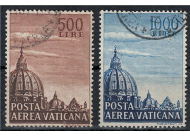 VATICAN 1953 Dome of St. Peter (airmail) 2v us