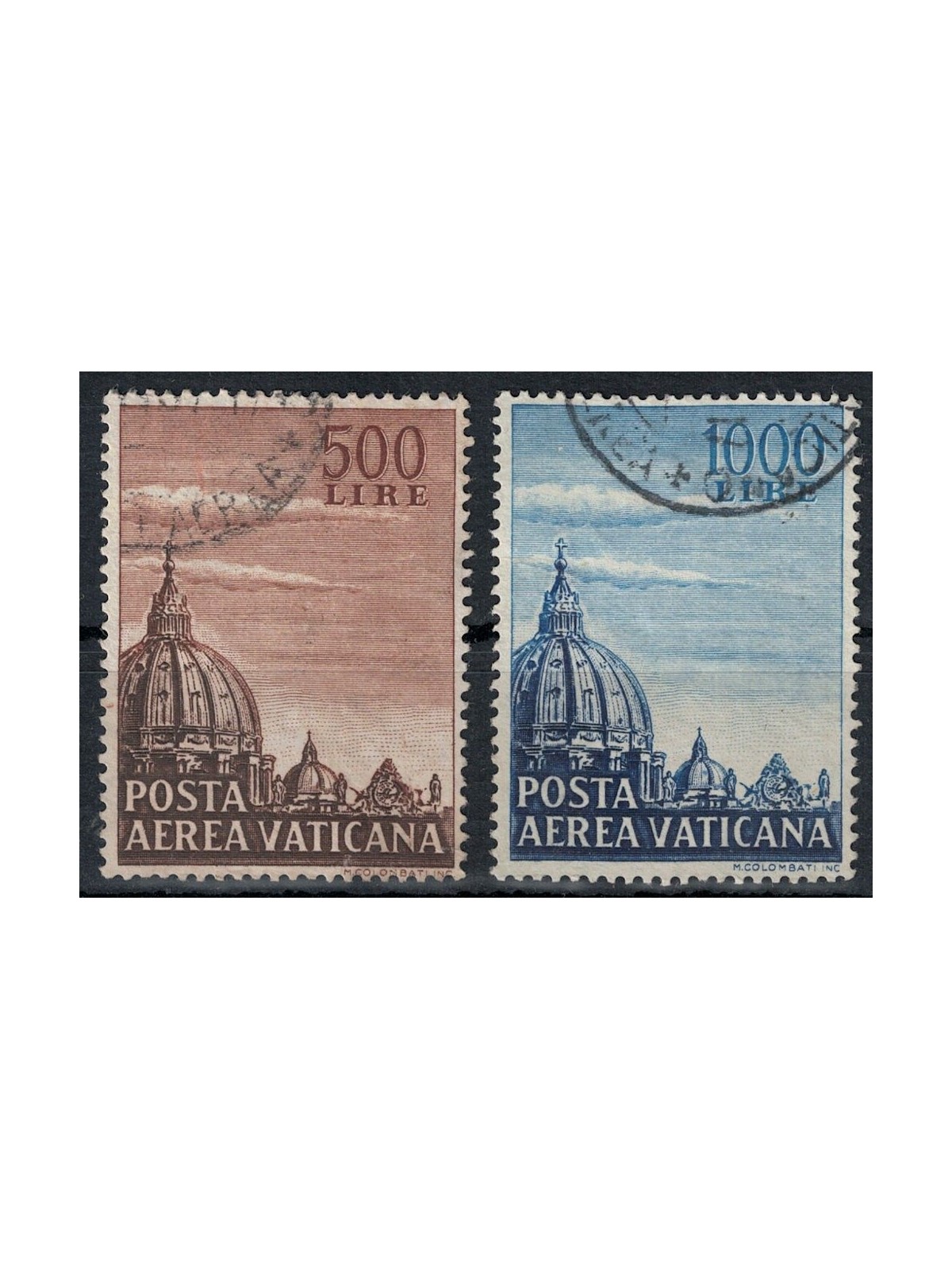 VATICANO 1953 Cupola di San Pietro (posta aerea) 2v us