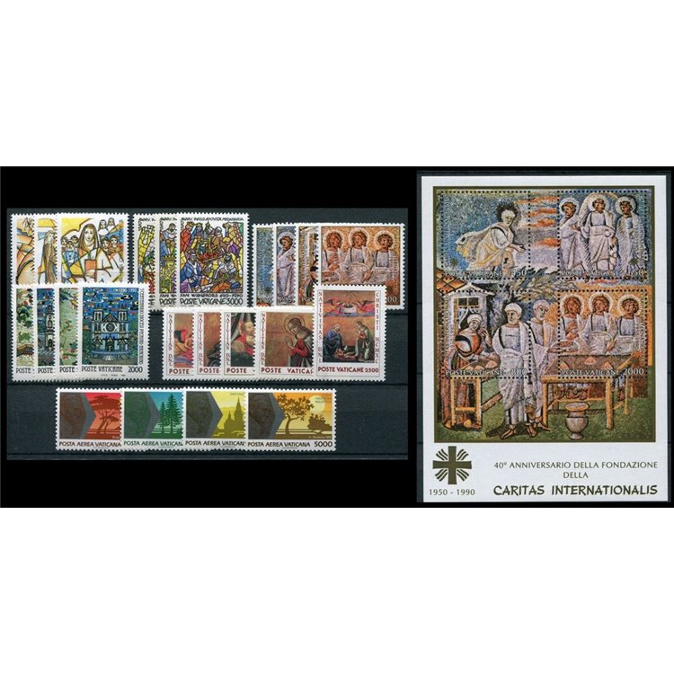 VATICANO 1990 Annata Completa 23v + 1 BF MNH**