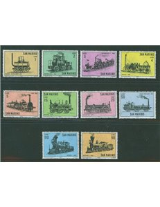 SAN MARINO 1964 History of the locomotive 10v MNH**
