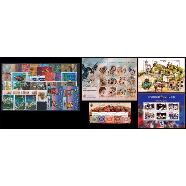 SAN MARINO 2002 Annata completa 36v + 4 BF MNH**