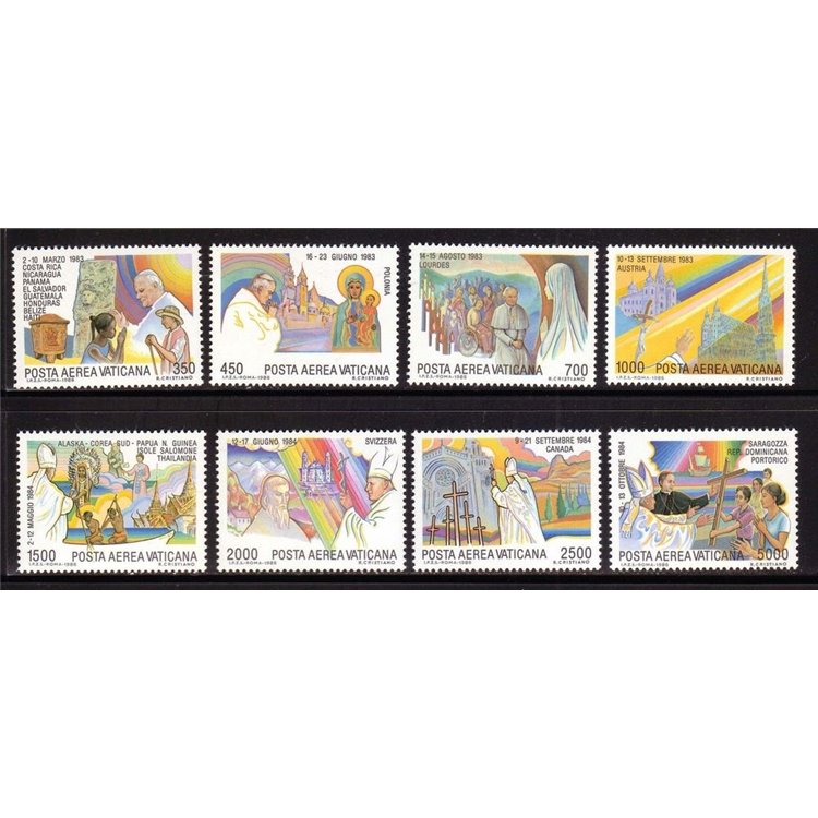 VATICAN 1986 Travels of John Paul II 8v MNH**