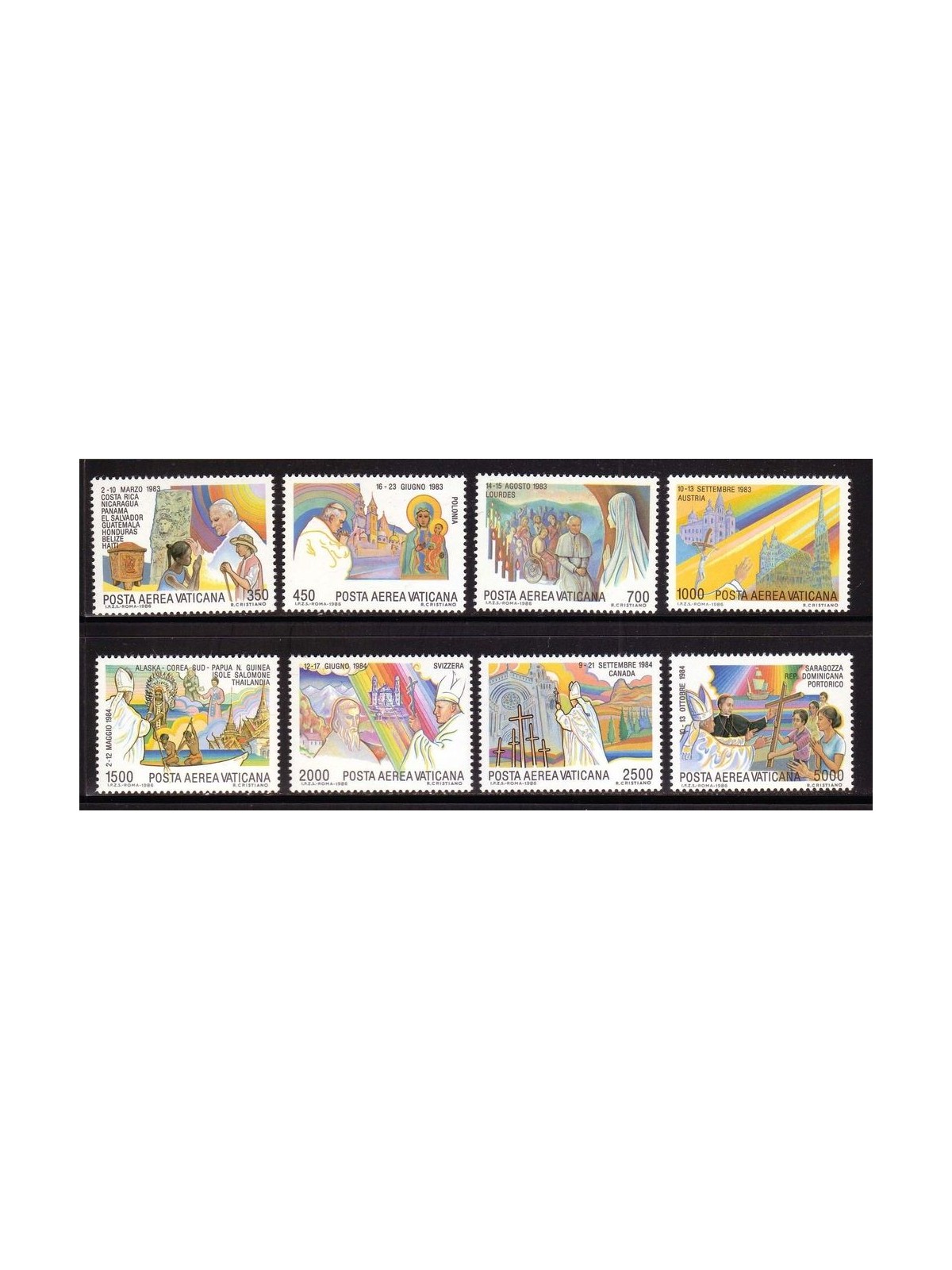 VATICAN 1986 Travels of John Paul II 8v MNH**