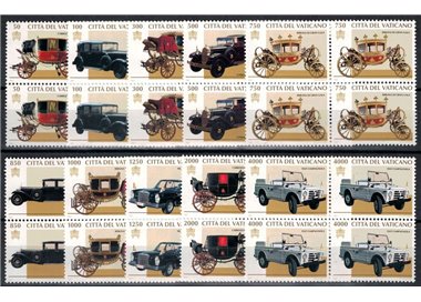 VATICAN 1997 Papal carriages and cars in block of four 10v MNH**