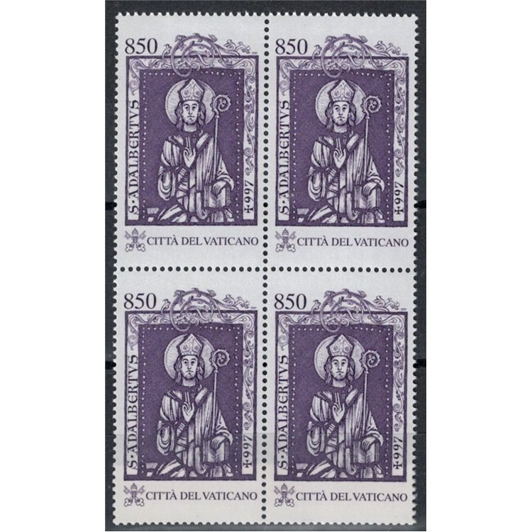 VATICAN 1997 Saint Adalbert of Prague in block of four MNH**