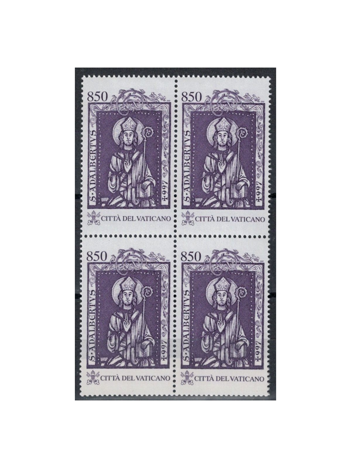 VATICAN 1997 Saint Adalbert of Prague in block of four MNH**