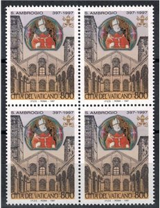 VATICAN 1997 St. Ambrose in block of four MNH**