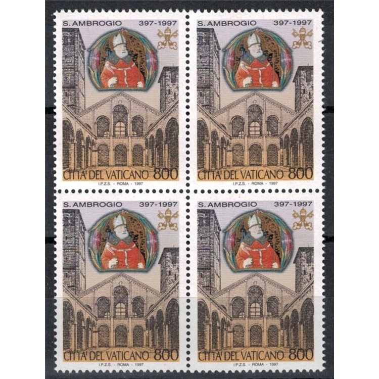 VATICAN 1997 St. Ambrose in block of four MNH**