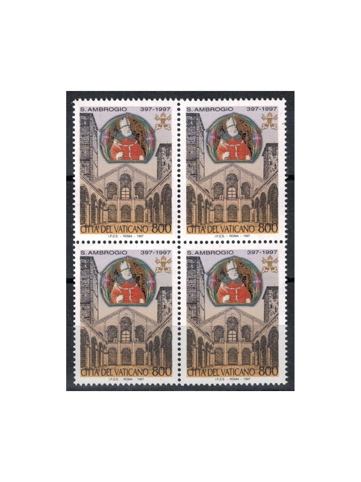 VATICAN 1997 St. Ambrose in block of four MNH**