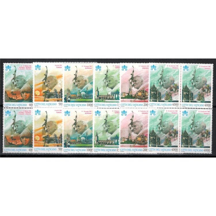 VATICANO 1997 Viaggi di Giovanni Paolo II 6v in quartina MNH**