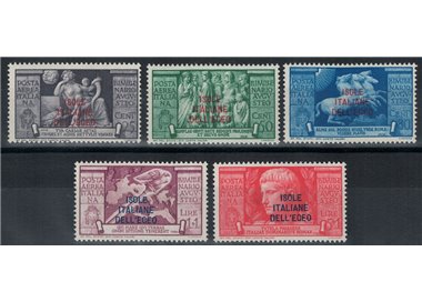 AEGEAN 1938 Augustus (airmail) 5v MH*