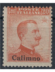 EGEO CALINO 1917 20c arancio senza filigrana MH*