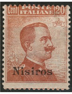 EGEO NISIRO 1922 20c arancio filigrana corona MH*