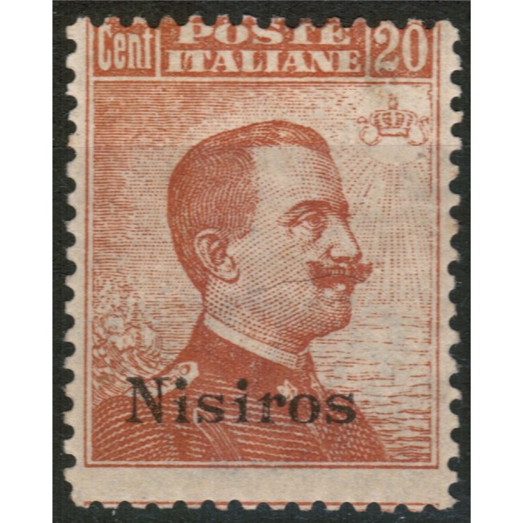 AEGEAN NISYRO 1922 20c orange filigree crown MH*