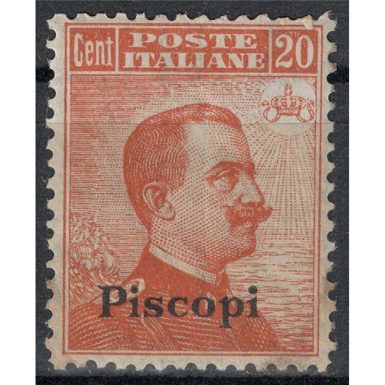 EGEO PISCOPI 1922 20c arancio filigrana corona MH*