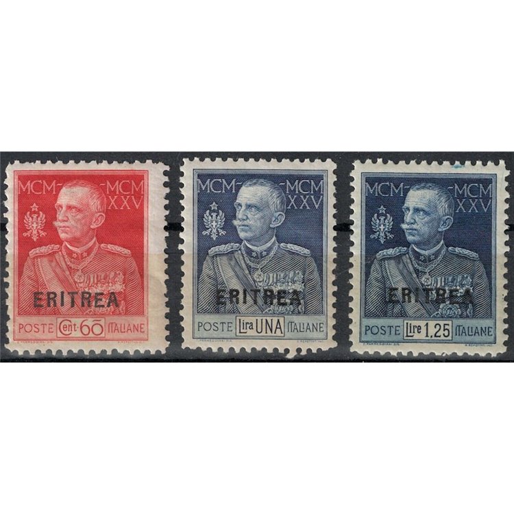 ERITREA 1925-26 Jubilee of the King (dent. 11) 3v MH*