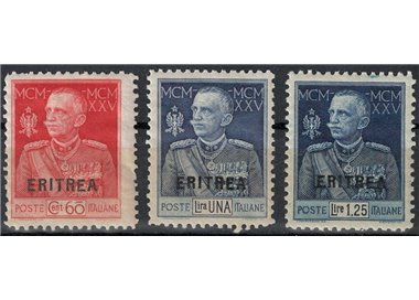 ERITREA 1925-26 Giubileo del Re (dent. 11) 3v MH*