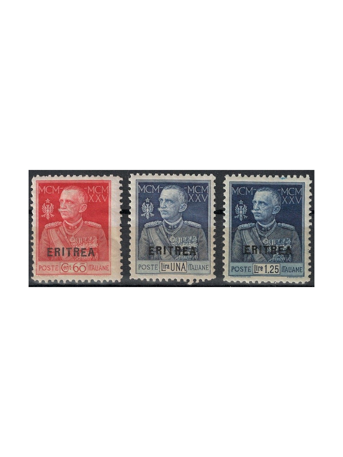 ERITREA 1925-26 Giubileo del Re (dent. 11) 3v MH*
