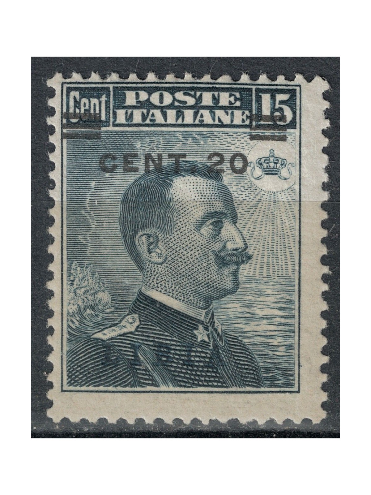 LIBIA 1916 20c su 15c grigio nero MH*