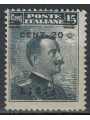 LIBIA 1916 20c su 15c grigio nero MH*