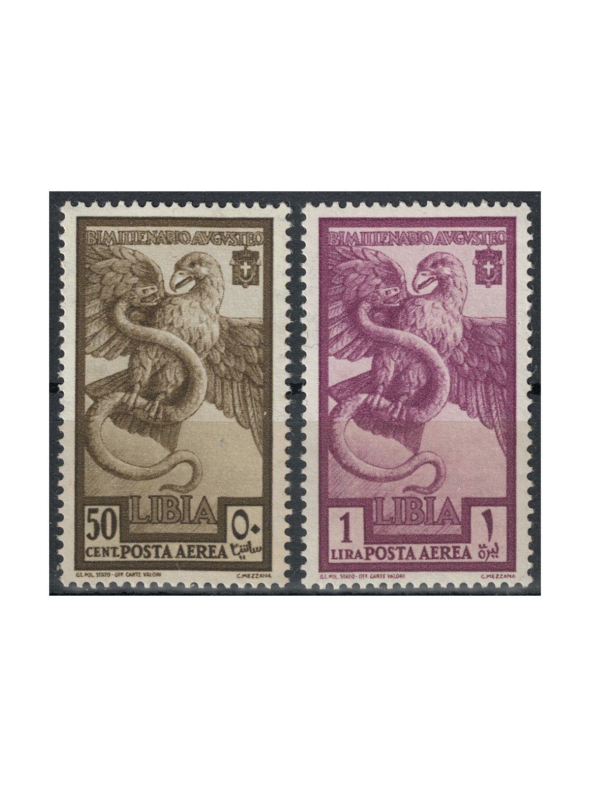 LIBIA 1938 Augusto (posta aerea) 2v MH*