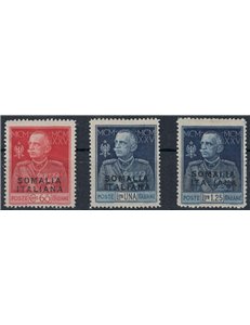 ITALIAN SOMALIA 1925-26 King's Jubilee dent. 13½ 3v MH*