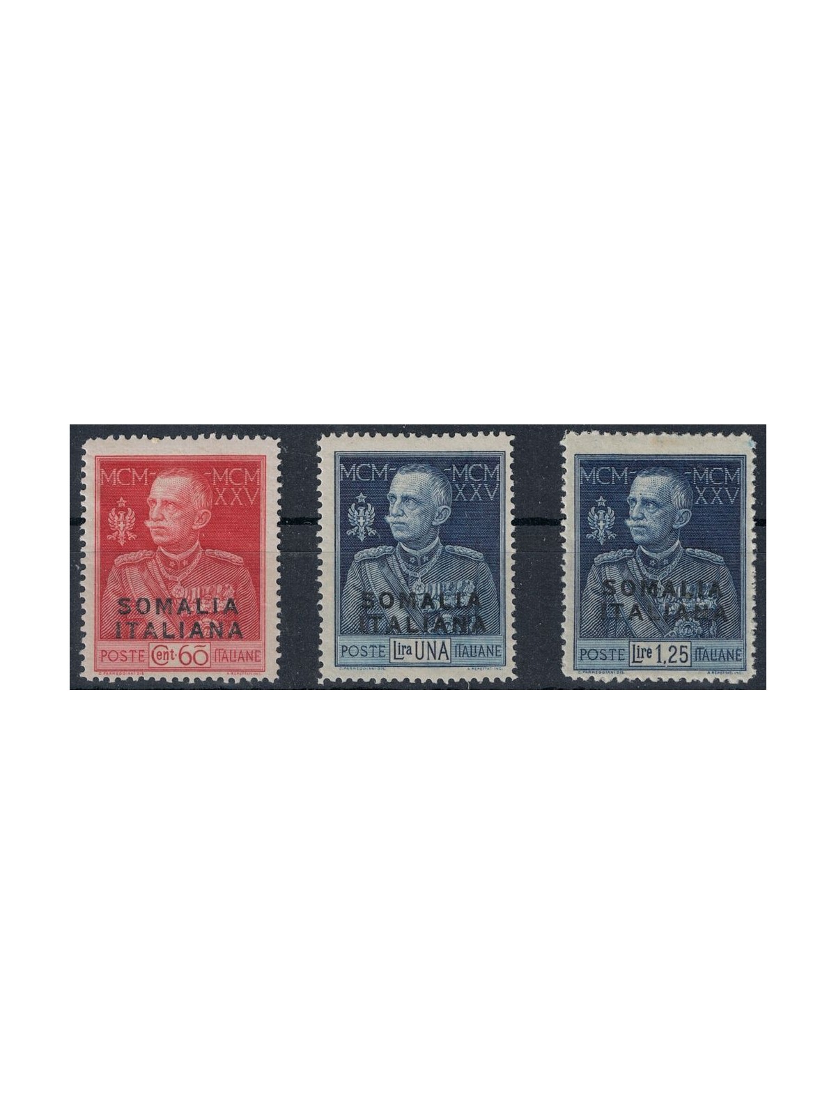 ITALIAN SOMALIA 1925-26 King's Jubilee dent. 13½ 3v MH*