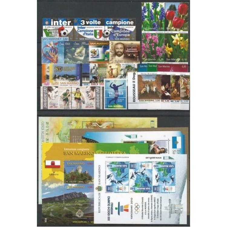 SAN MARINO 2010 Complete Year 28v + 4 s/s MNH**