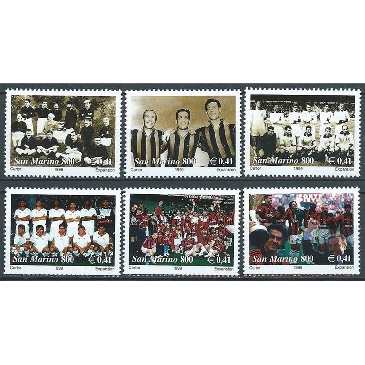SAN MARINO 1999 One Hundred Years of Milan 6v MNH**